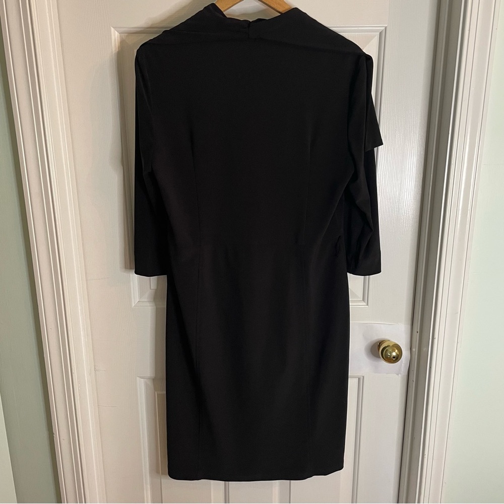 Joseph Ribkoff Black Long Sleeve Dress With Shawl Collar & Side Zipper Size 14 - Picture 6 of 9
